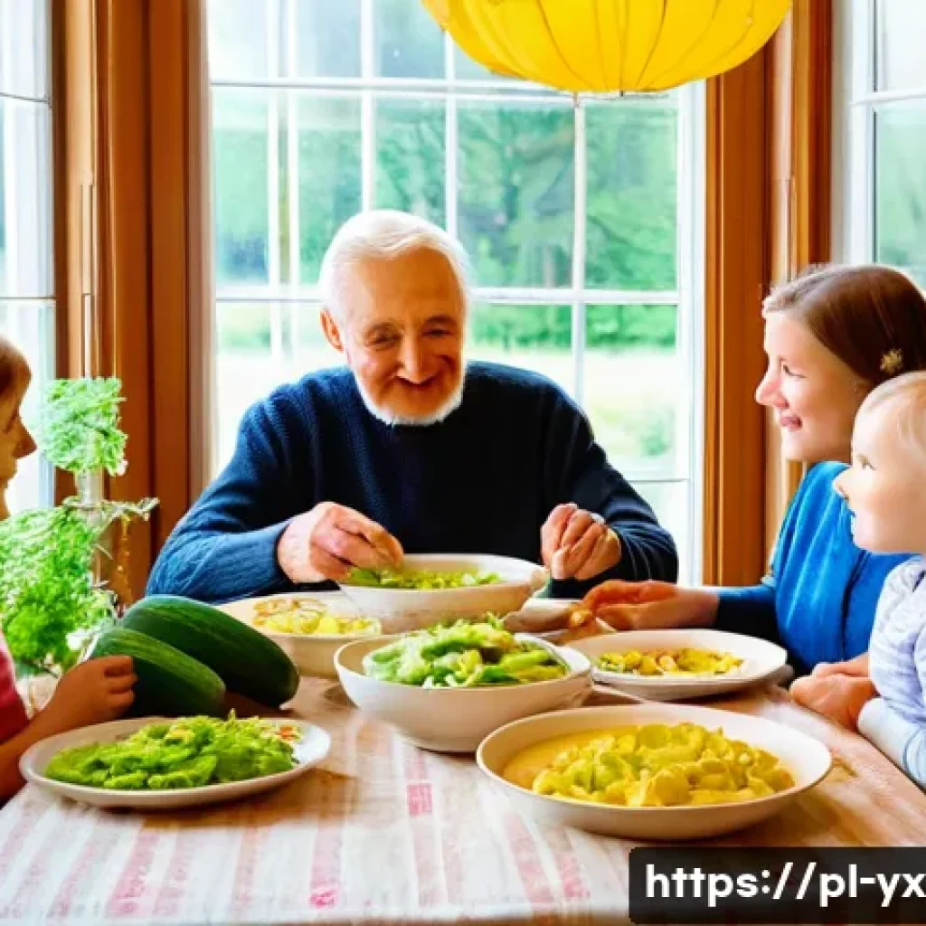 음식 문화에 대한 깊이 있는 이해 - **Prompt:** A heartwarming and vibrant scene depicting a multi-generational Polish family gathered a...
