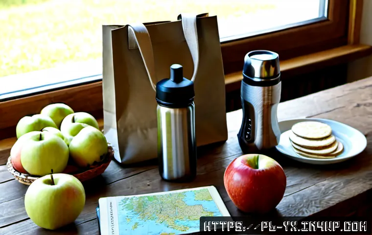 Home 17 식도락 여행 필수 아이템 리스트 - Photorealistic flat lay of essential food-travel items for a culinary trip through Poland: reusable ...